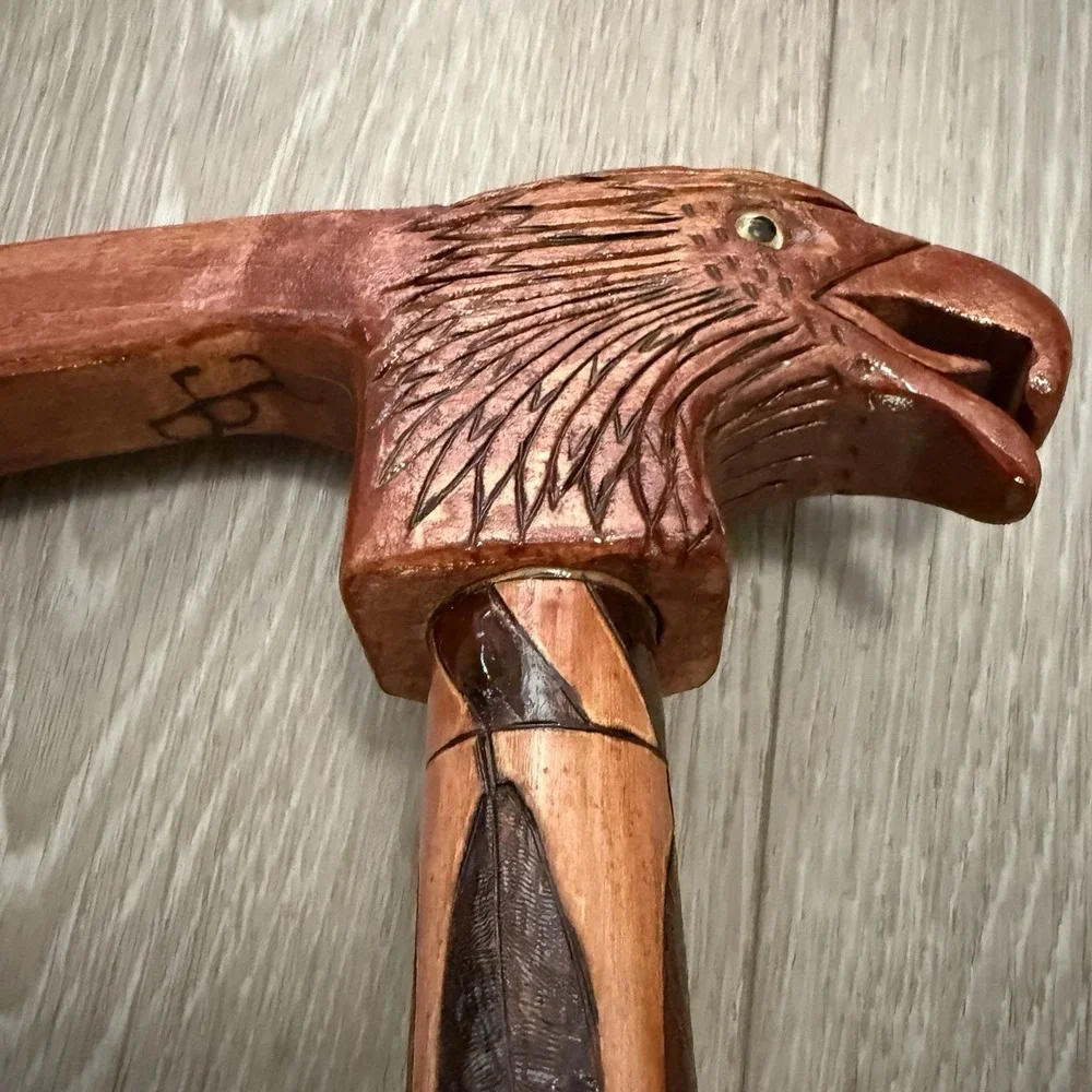 Eagle Head Walking Stick Cane Handmade 34